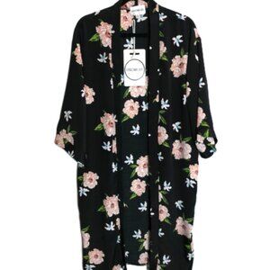 Floral Summer Duster NWT Oscar-ST black light-weight cardigan beach cover-up
